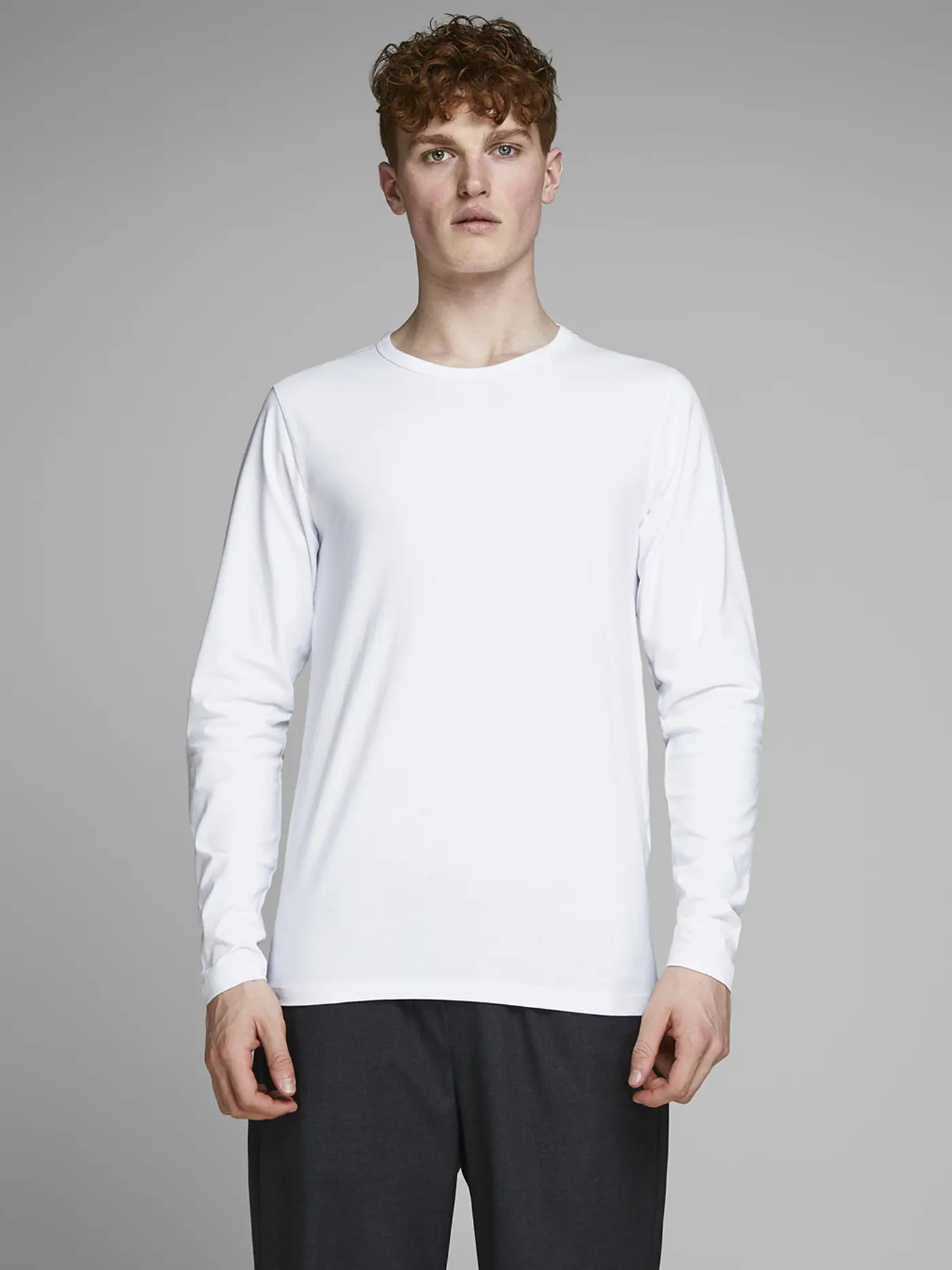 JACK & JONES | Basic Langarmshirt | weiss